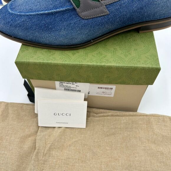 Men’s Gucci horse bit denim loafers size 10.5 fits 11.5 US made in Italy - Picture 7 of 10